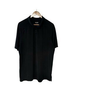 Rhone Polo Shirt Mens Large Retro Performance Stretch Golf Wicking Black